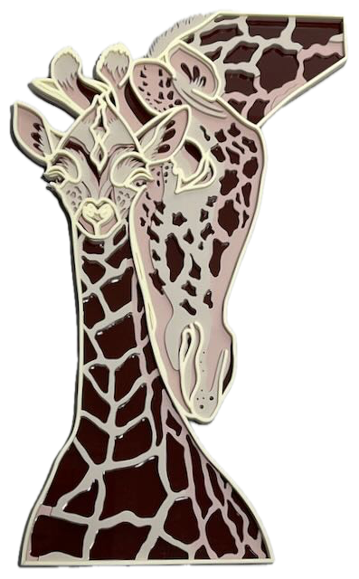 Giraffe Gentle Giants Laser Cutting Project - Adorn your walls with this beautiful multi-layered giraffe wall art featuring a mother and baby giraffe. Make it from acrylic, MDF, or plywood, this 4-layer piece adds a touch of elegance and warmth to any space. Suitable for both children's and adults' rooms, it's a charming and timeless decoration.