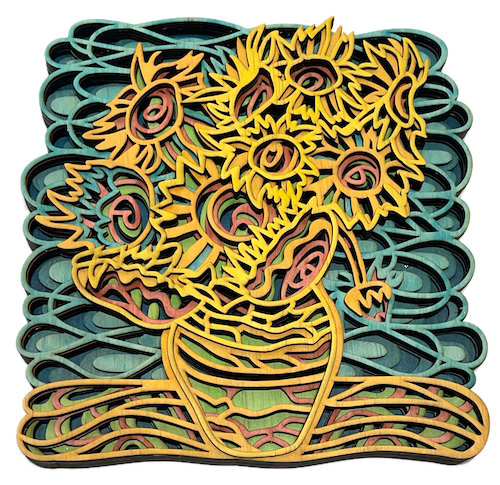 Van Gogh Sunflowers Laser Cutting Project - Experience a modern twist on Van Gogh’s iconic 