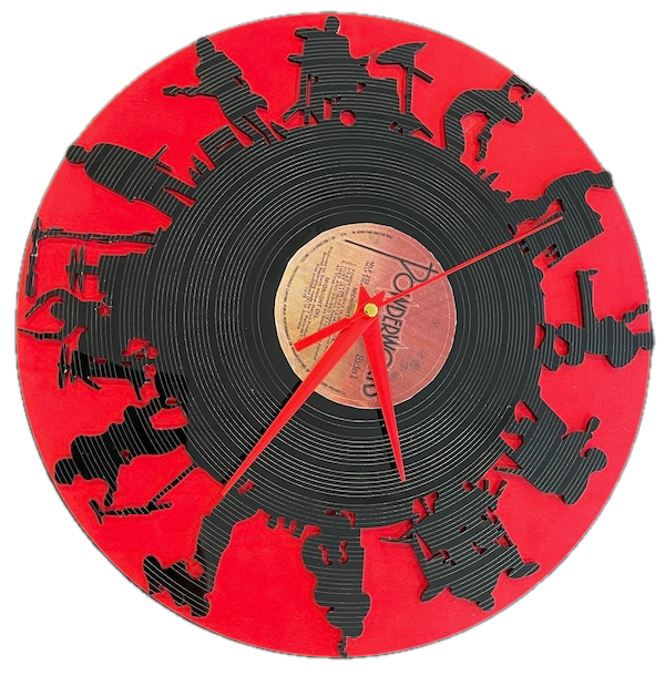 Vinyl Beats: Time to Rock Around the Clock Laser Cutting Project - Make a stunning wall clock that celebrates the timeless connection between music and time. This unique design features silhouettes of musicians in action, captured around the edges of the record, making it a perfect gift for music lovers and vintage enthusiasts alike. The project is easy to assemble, with downloadable design files and clear instructions. Whether for yourself or as a thoughtful gift, this clock will hit the right note.